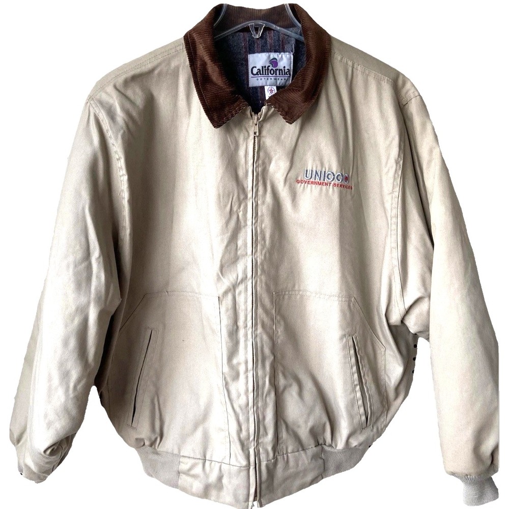 Vintage 90s California Outerwear Work Jacket Mens 2XL Blanket Lined USA Unicco